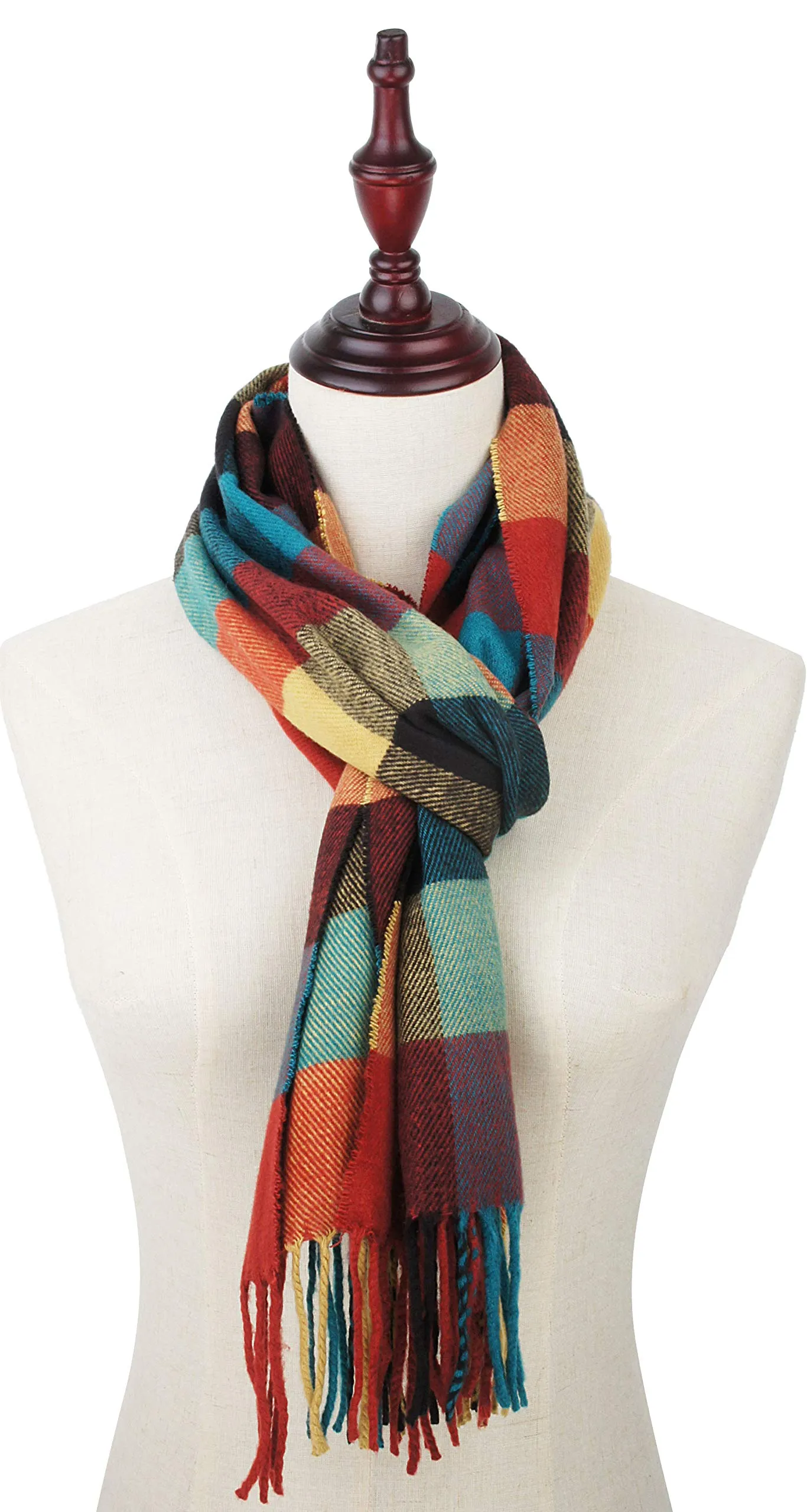 Soft Light Weight Plaid Cashmere Scarf