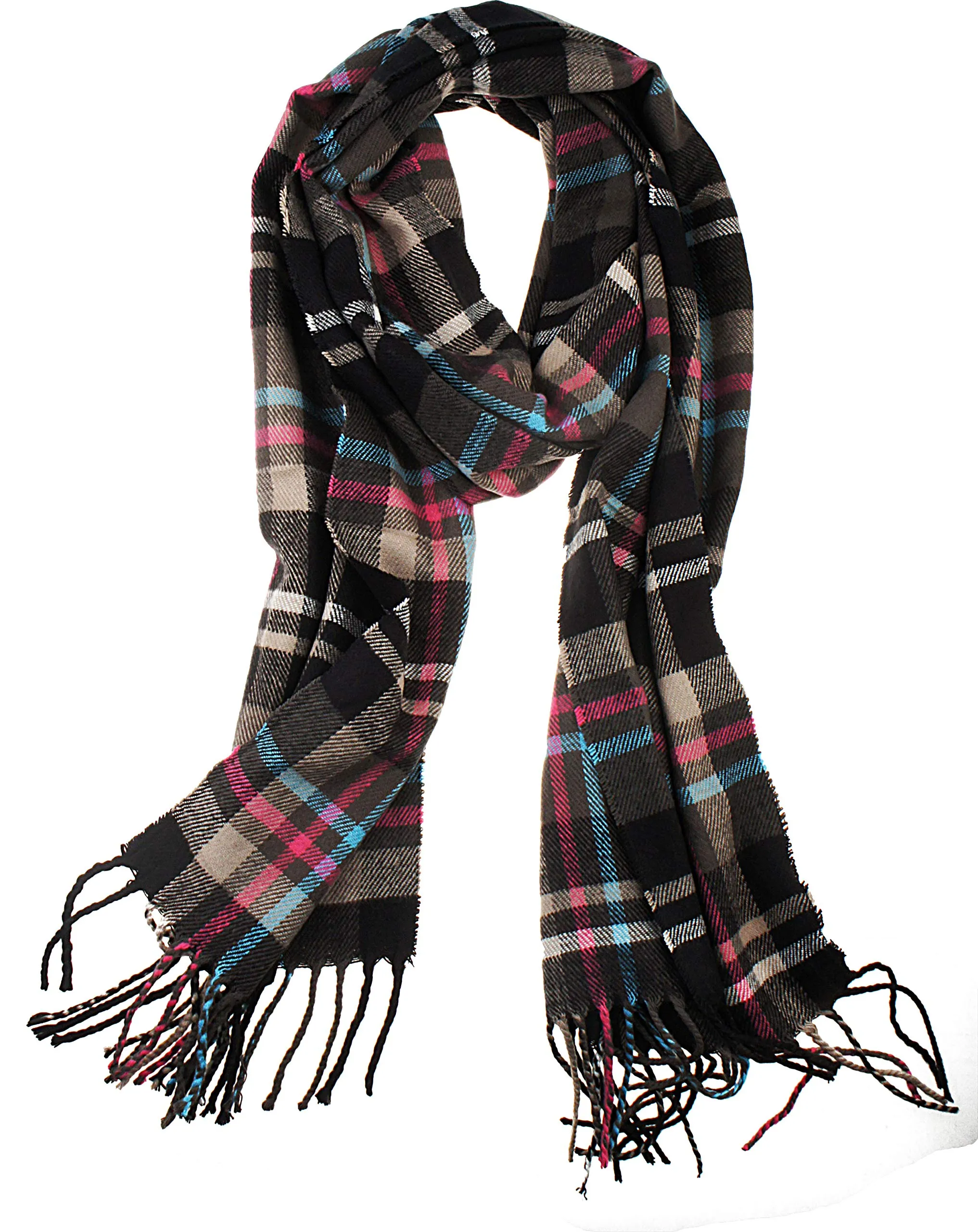 Soft Light Weight Plaid Cashmere Scarf