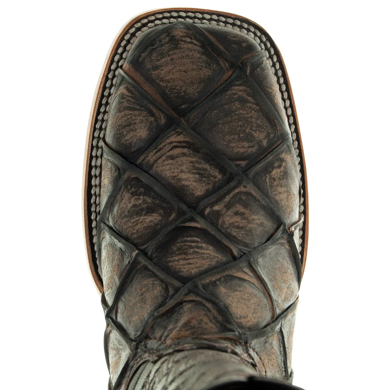 Soto Boots Mens Pirarucu Print Brown Cowboy Boots H50033