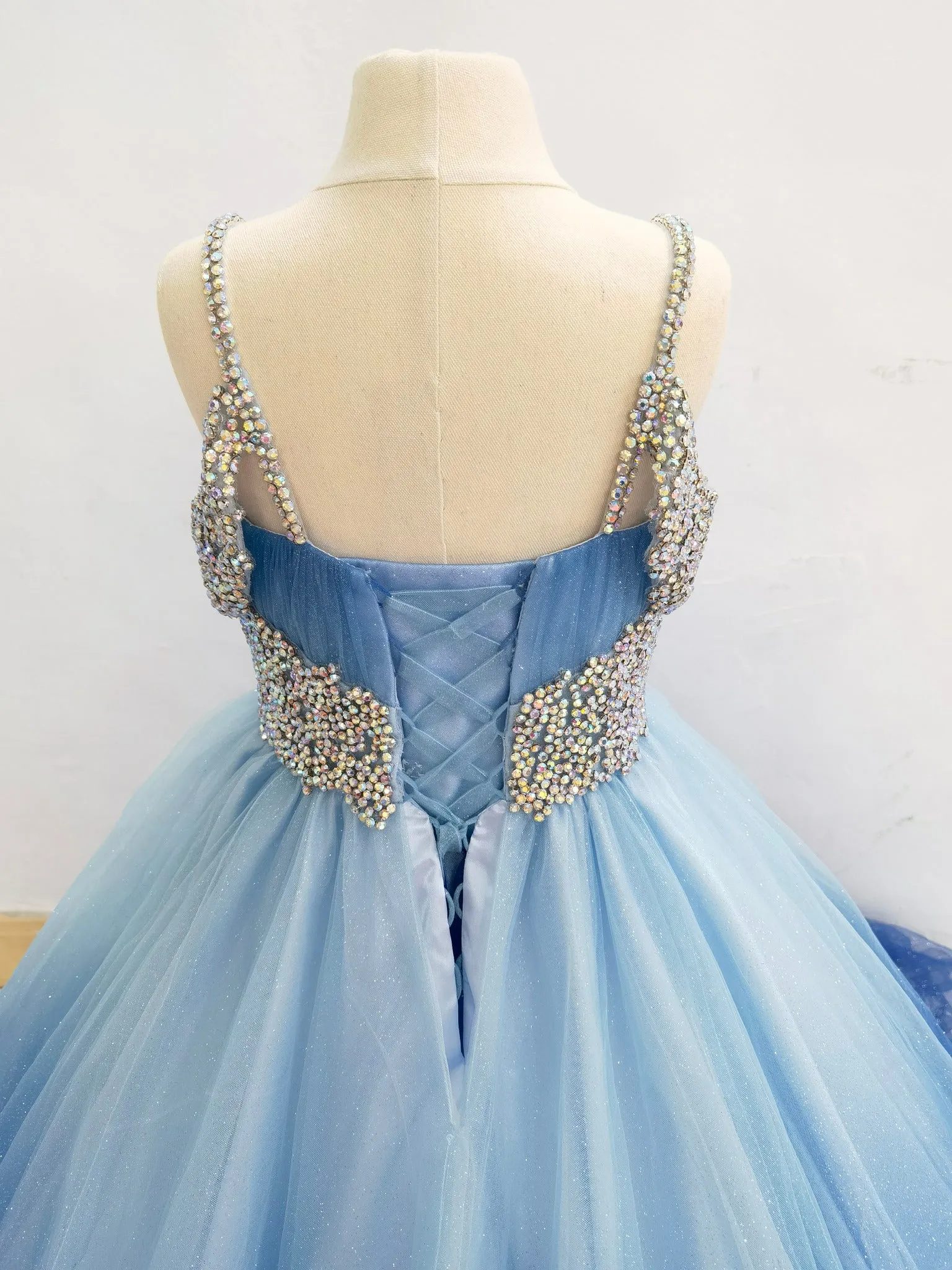 Sparkly Gorgeous Gradient Color Kids Prom Pageant Couture