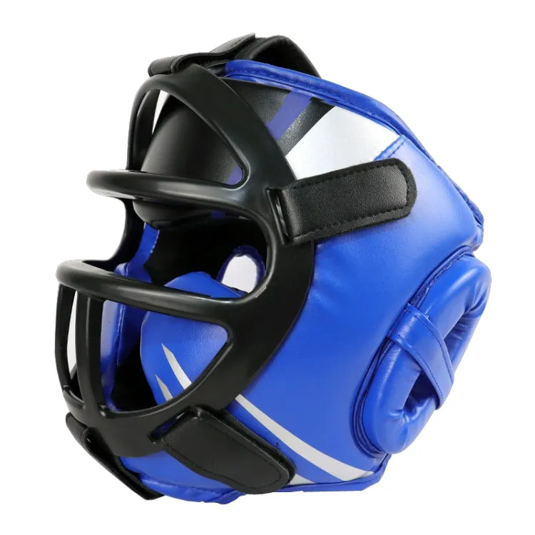 Sparring Boxing Helmet Thai Combat Competition Heads Protection Cover, Size: L(Blue With Mask)