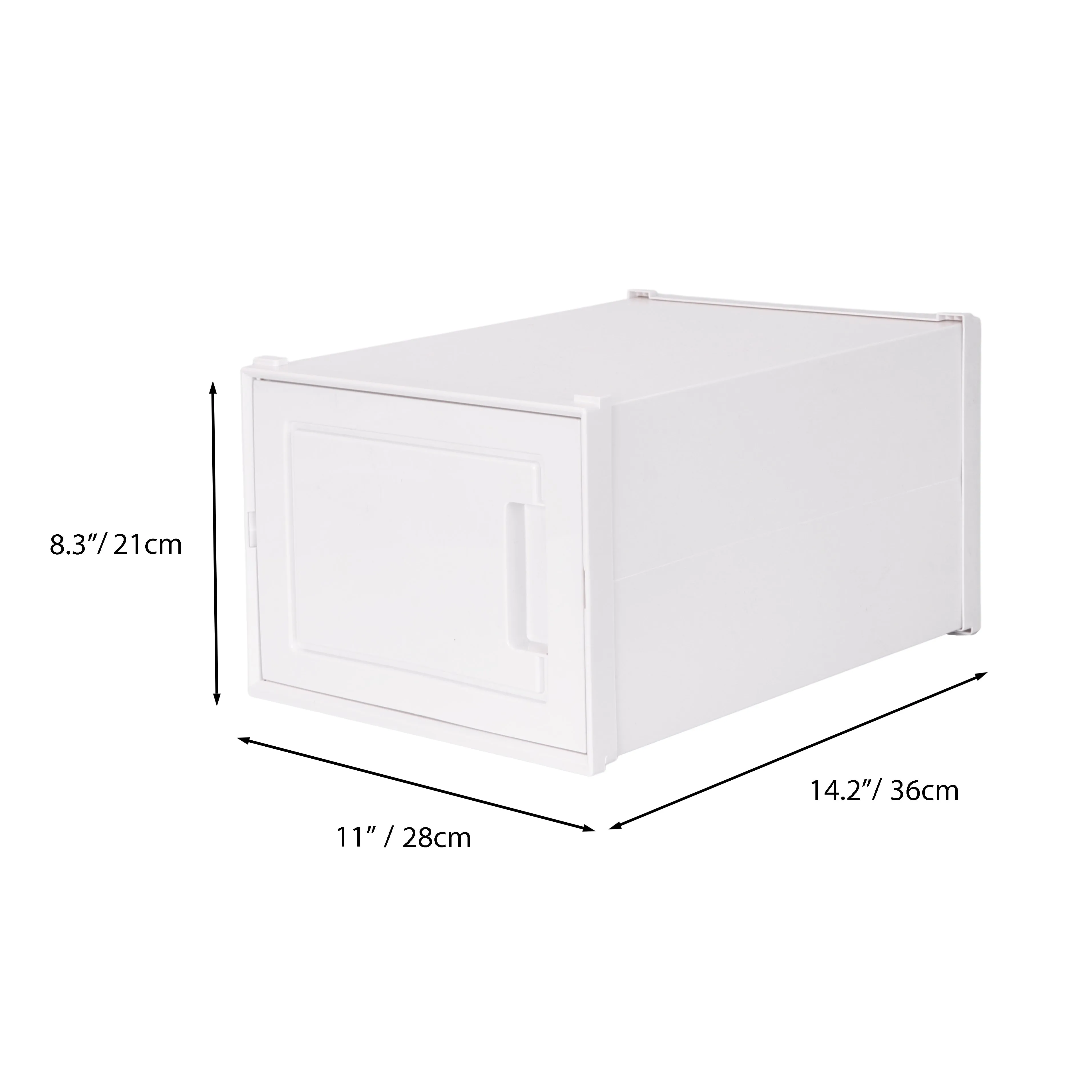 Stackable and Transparent Shoe Box, 12 Cubes, White