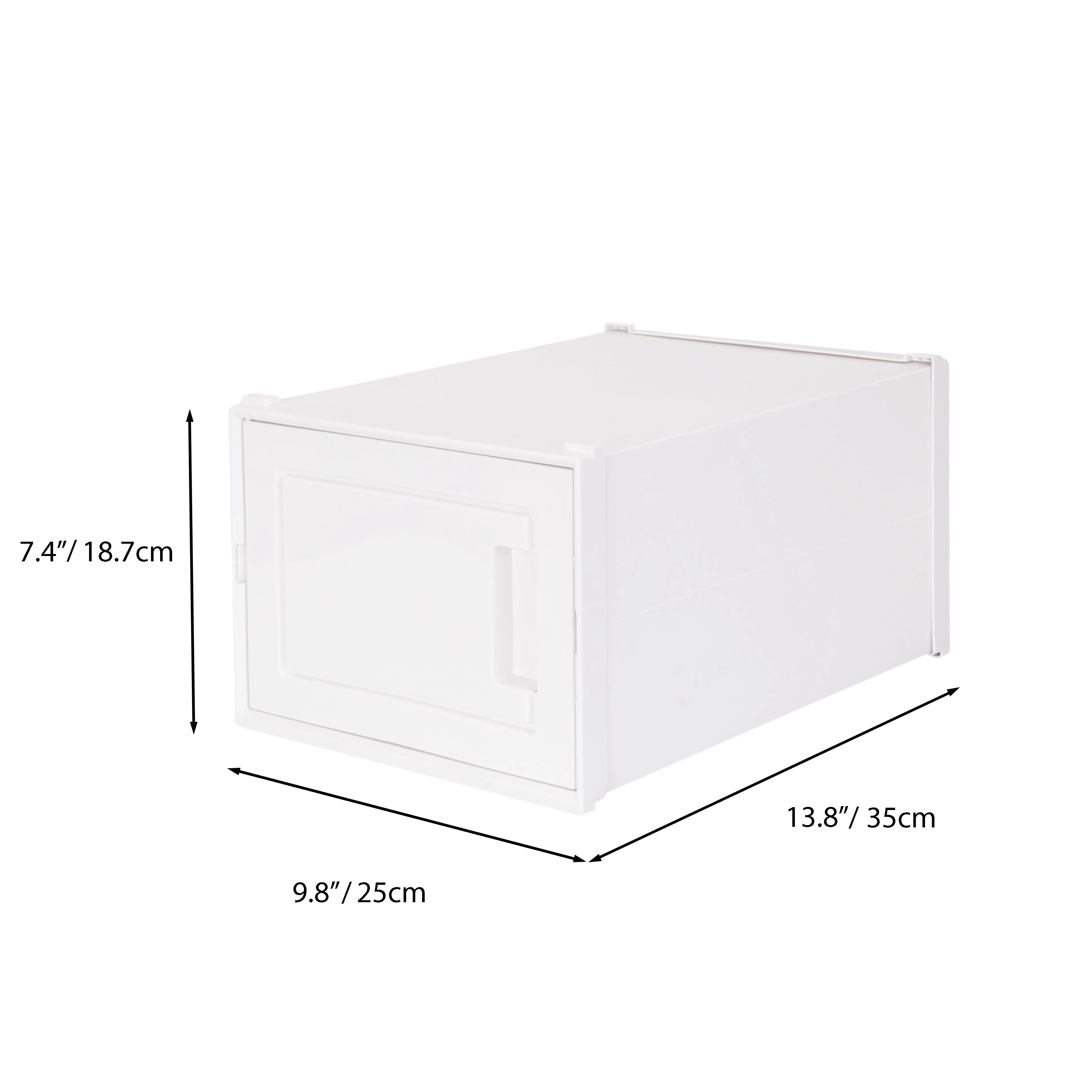 Stackable and Transparent Shoe Box, 12 Cubes, White