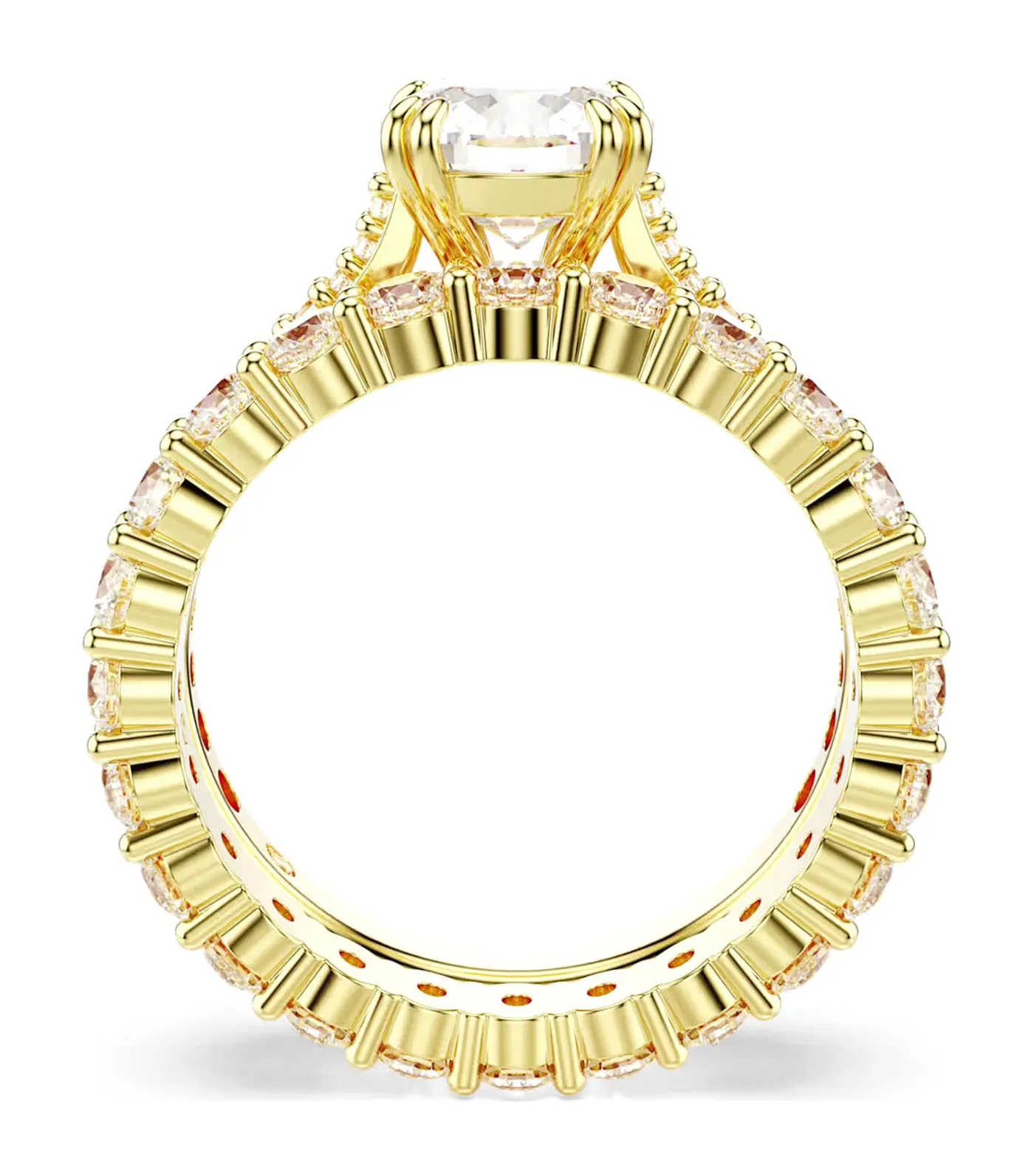 Stilla Ring Round Cut, White, Gold-Tone Plated