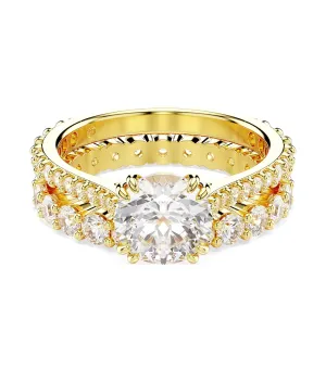 Stilla Ring Round Cut, White, Gold-Tone Plated