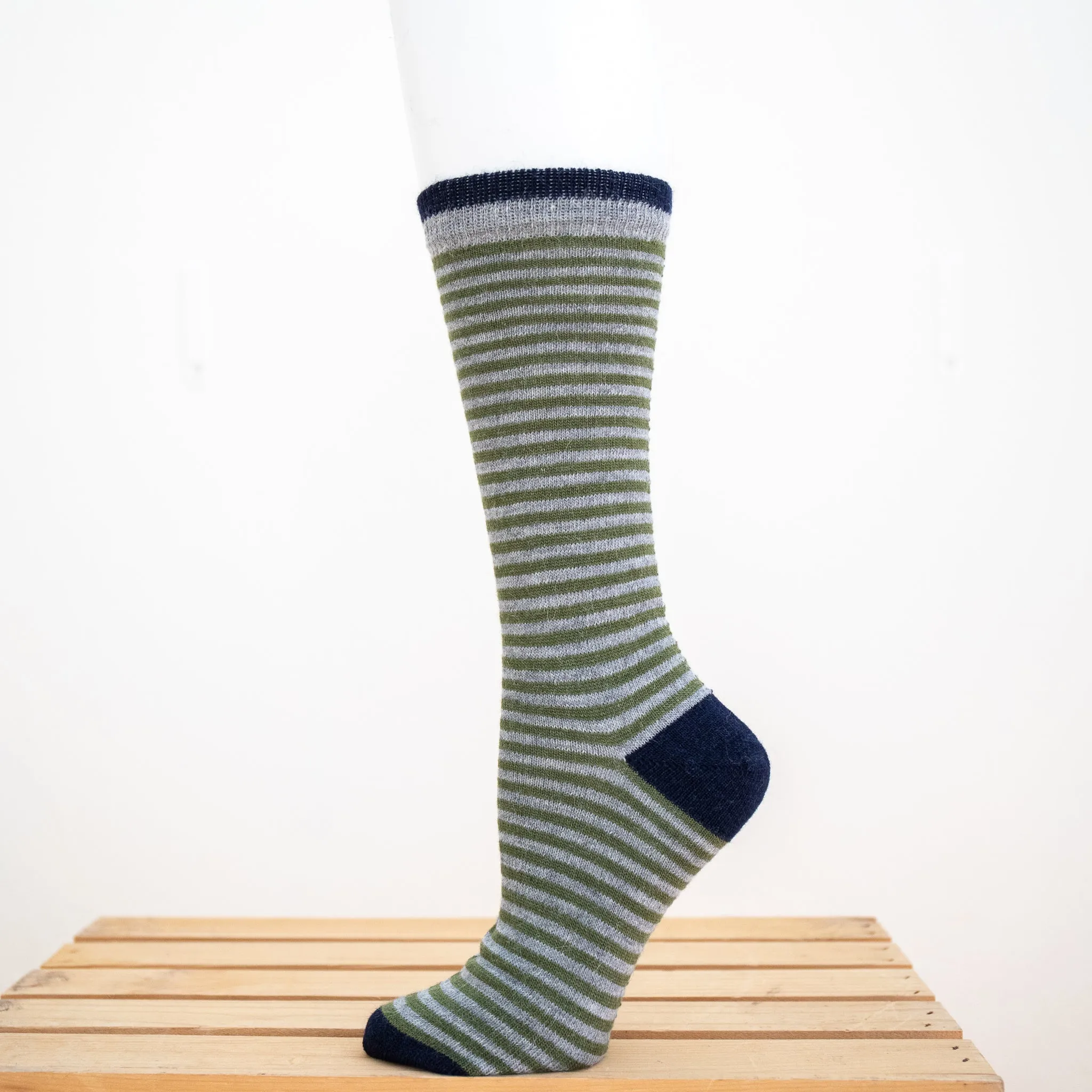 Striped Alpaca Dress Socks