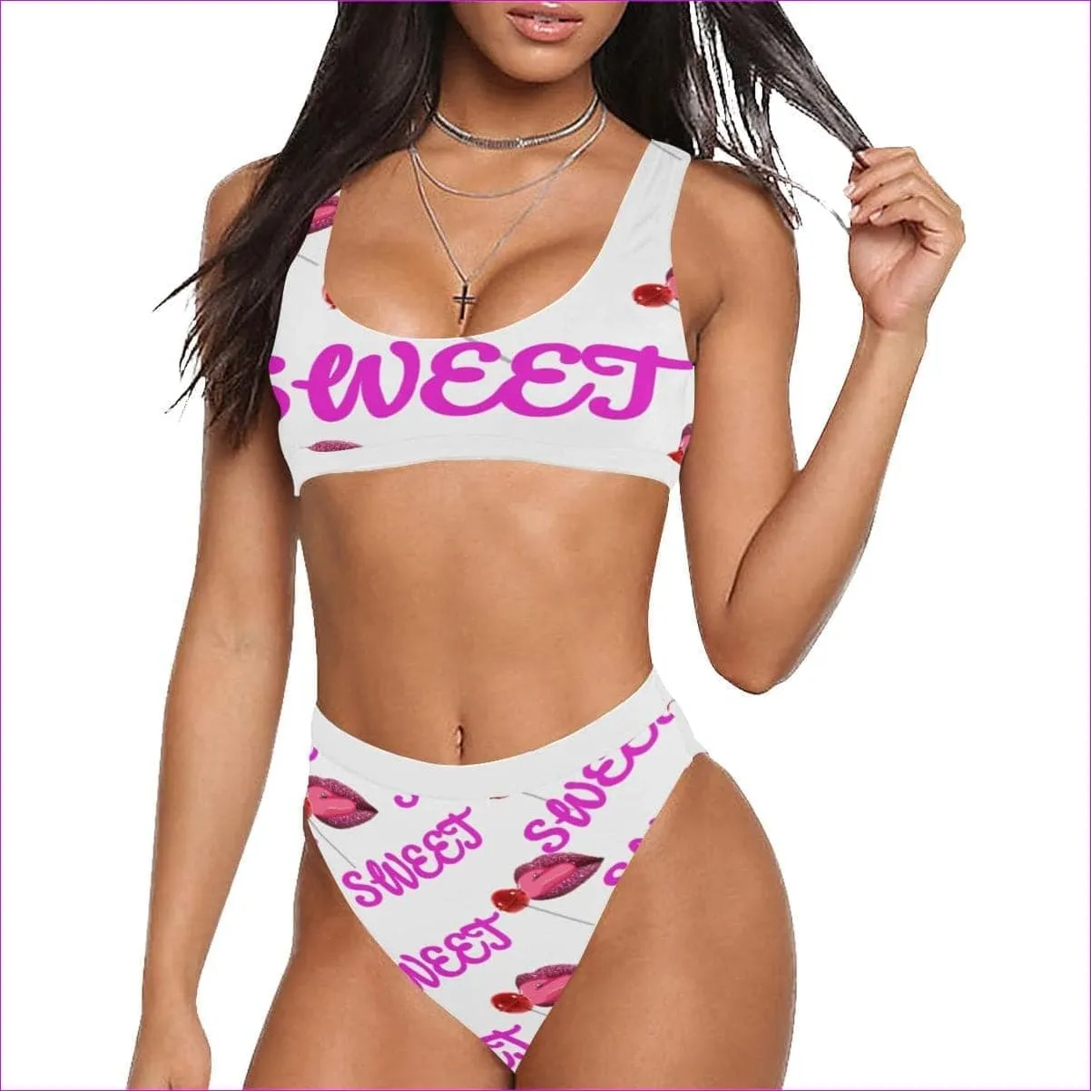 Sweet Clothing Sport Top & High-Waisted Bikini Set