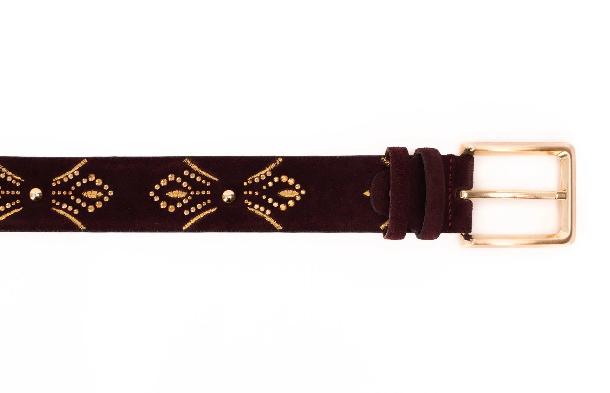 The Lazio Burgundy  Suede Leather Belt