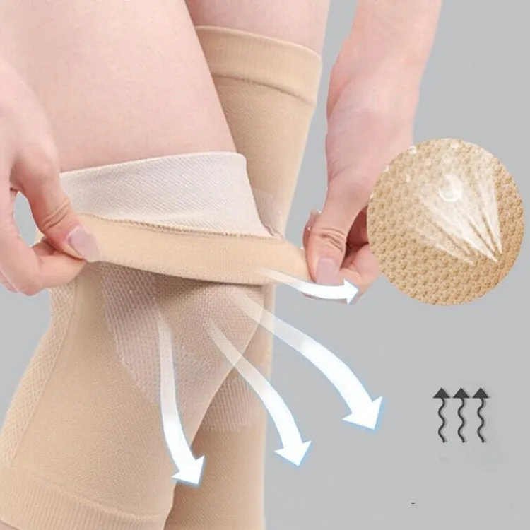 Thin Nylon Stockings Joint Warmth Sports Knee Pads, Specification: M (Skin Color)