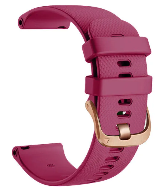 Timex 22mm Range compatible Silicone Watch Straps with Rose Gold Buckles