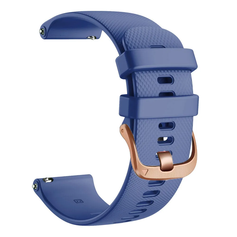 Timex 22mm Range compatible Silicone Watch Straps with Rose Gold Buckles