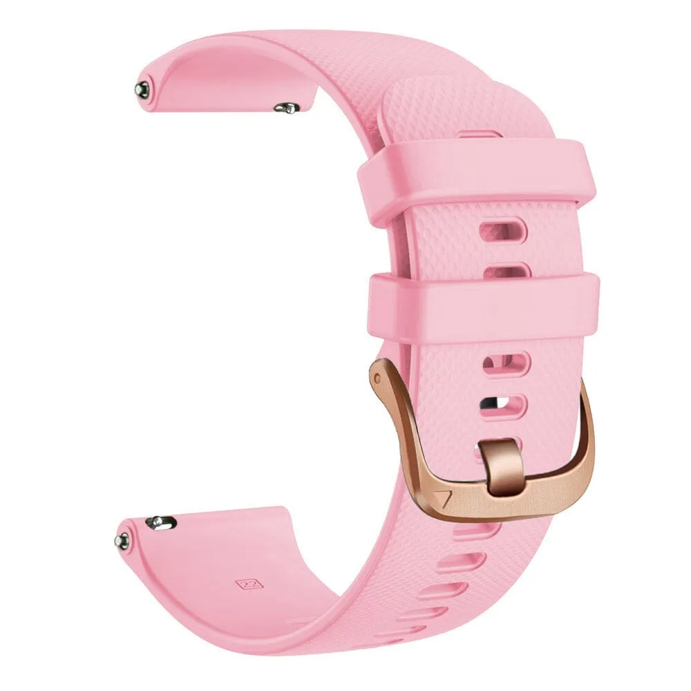 Timex 22mm Range compatible Silicone Watch Straps with Rose Gold Buckles