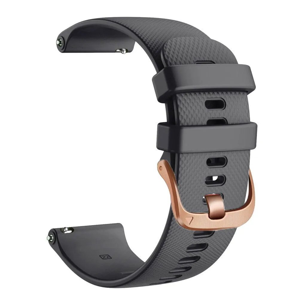 Timex 22mm Range compatible Silicone Watch Straps with Rose Gold Buckles