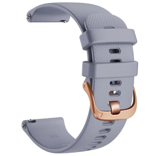 Timex 22mm Range compatible Silicone Watch Straps with Rose Gold Buckles