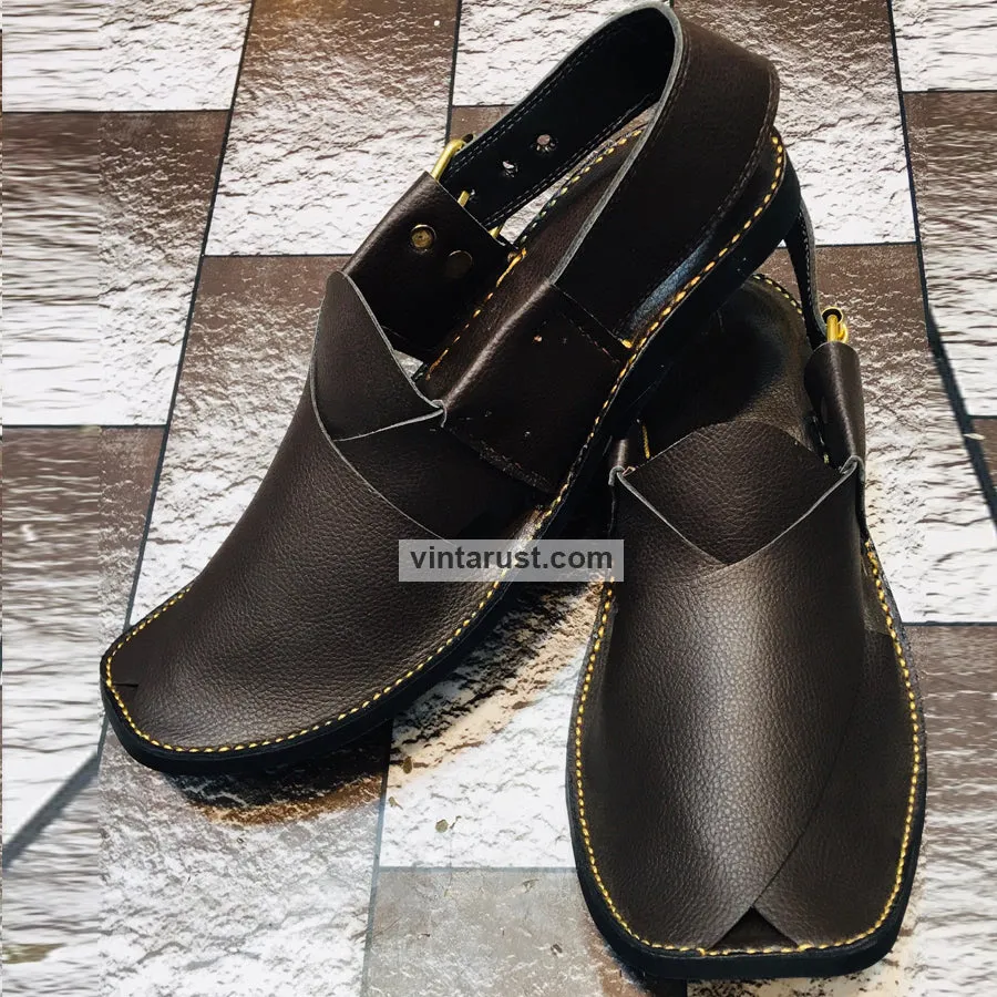 Traditional Handcrafted Peshawari Leather Men's Chappal