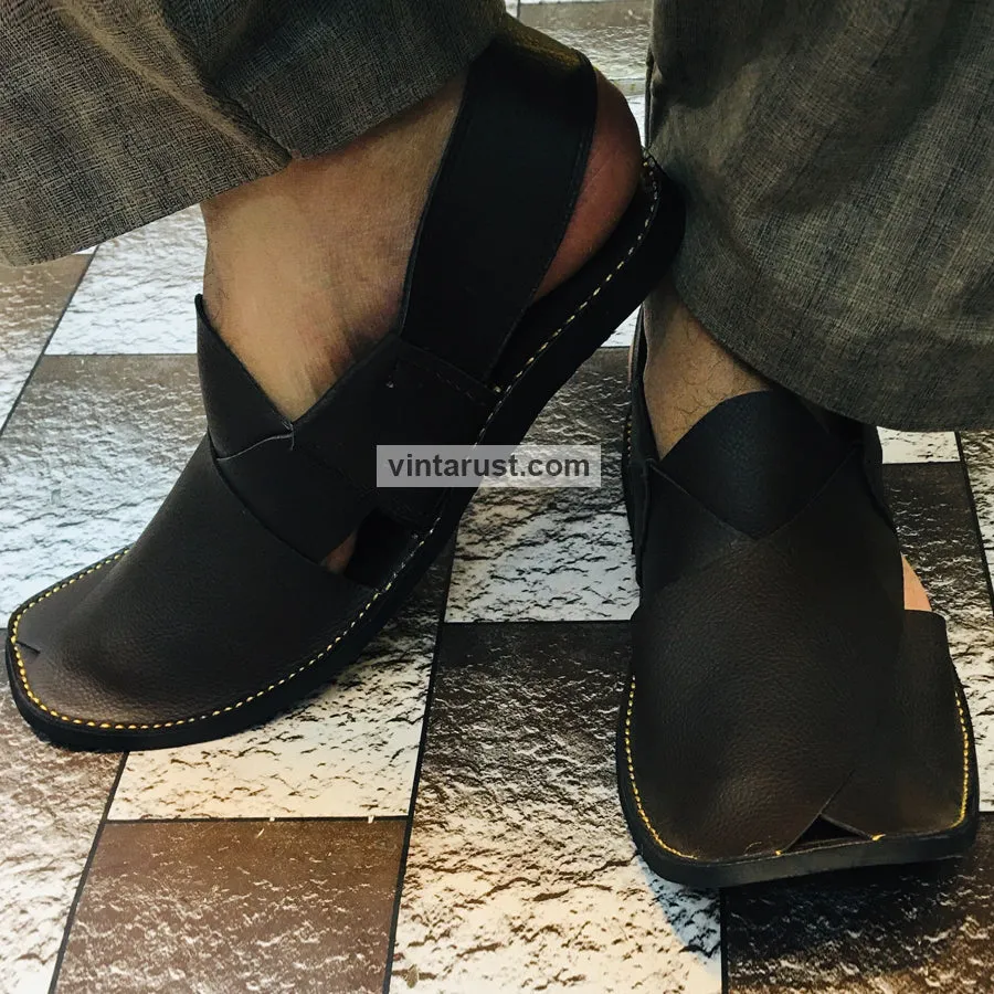 Traditional Handcrafted Peshawari Leather Men's Chappal