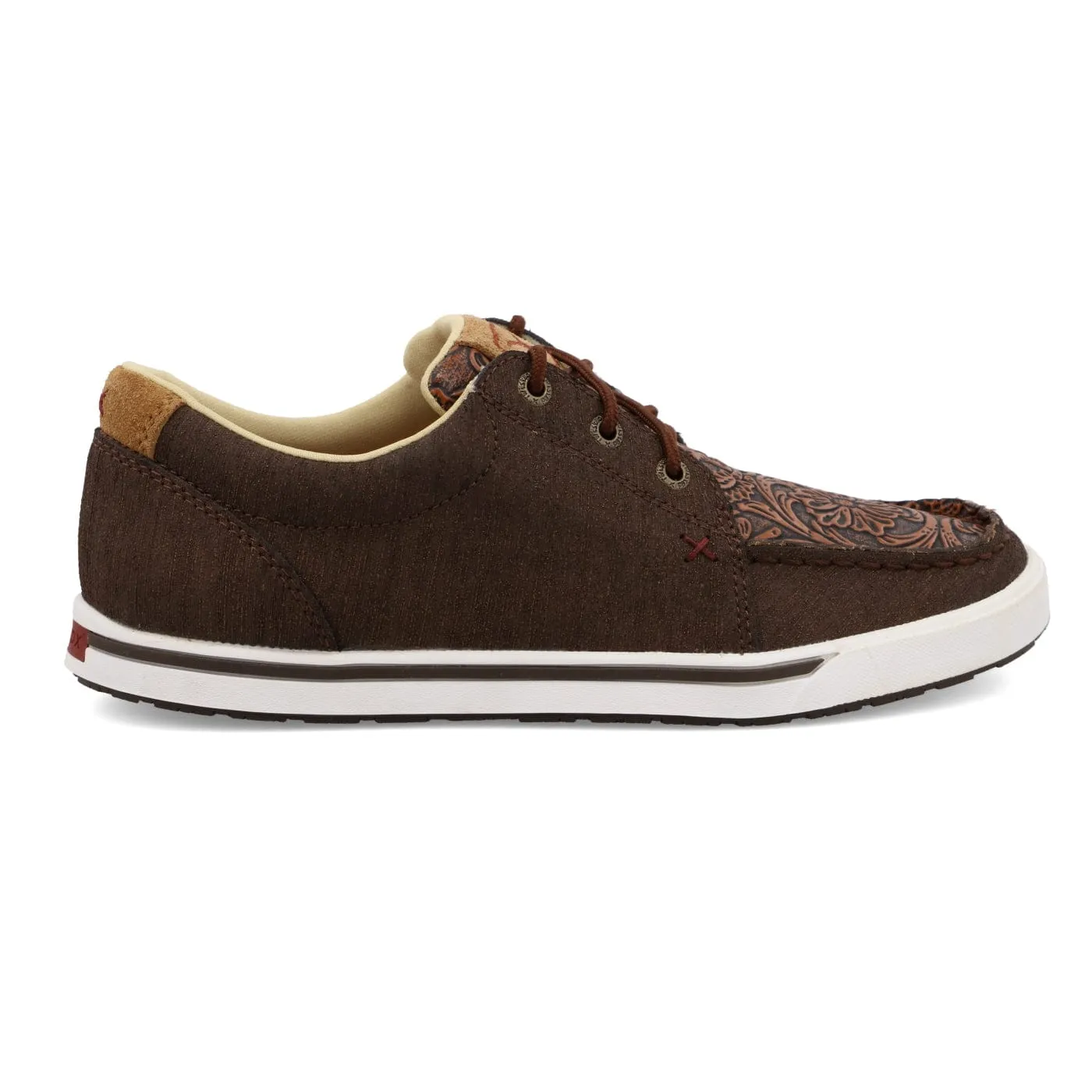 Twisted X Women's Cocoa & Tooled Brown Kicks Shoe WCA0065