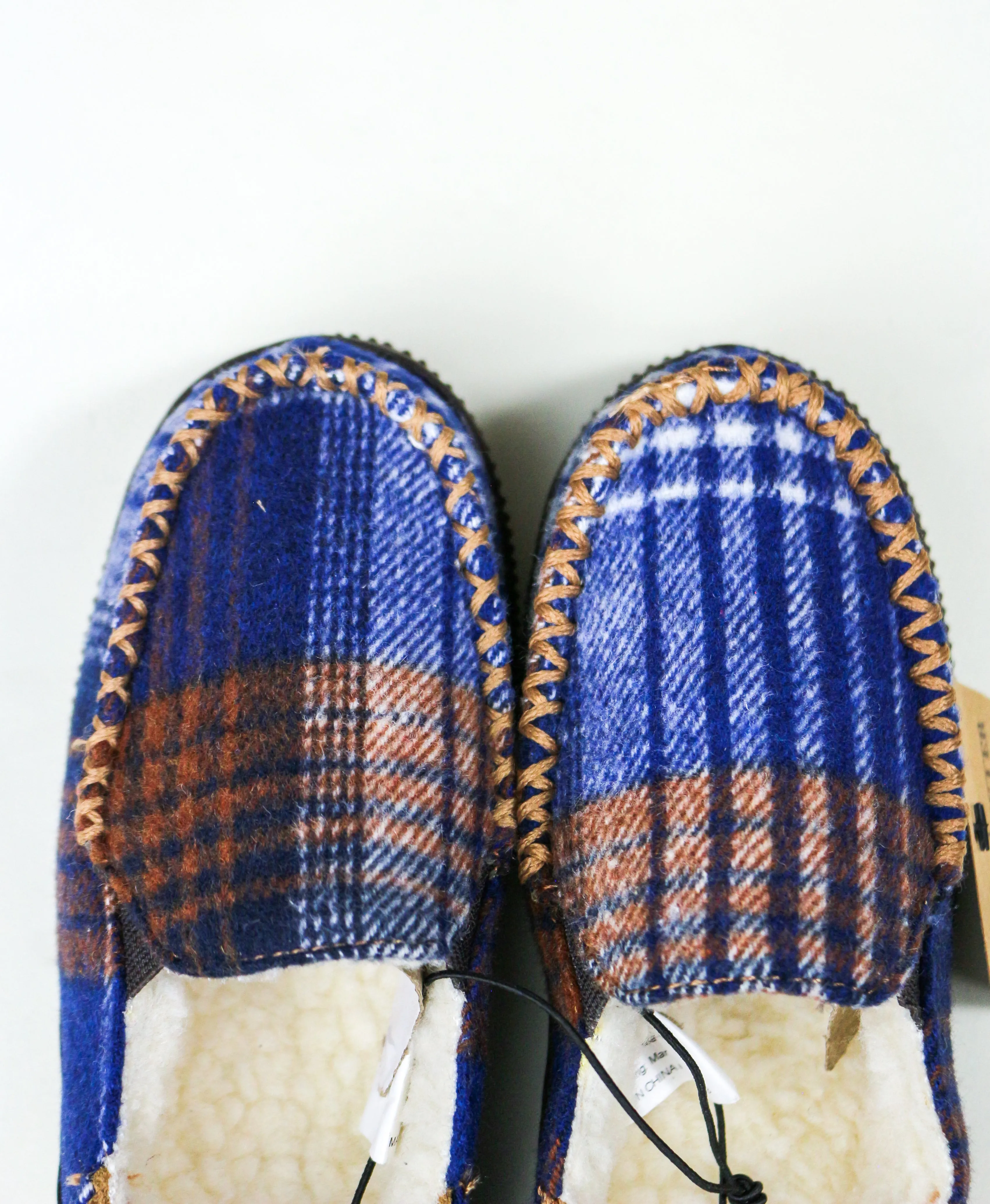 Twister Blue & Brown Boys Faux Fur Slippers