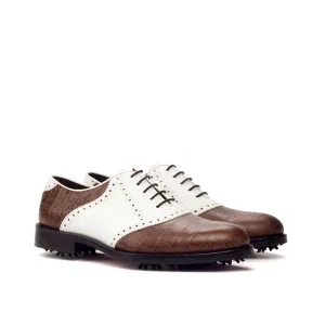 Two-Tone Calf Saddle Golf Shoes