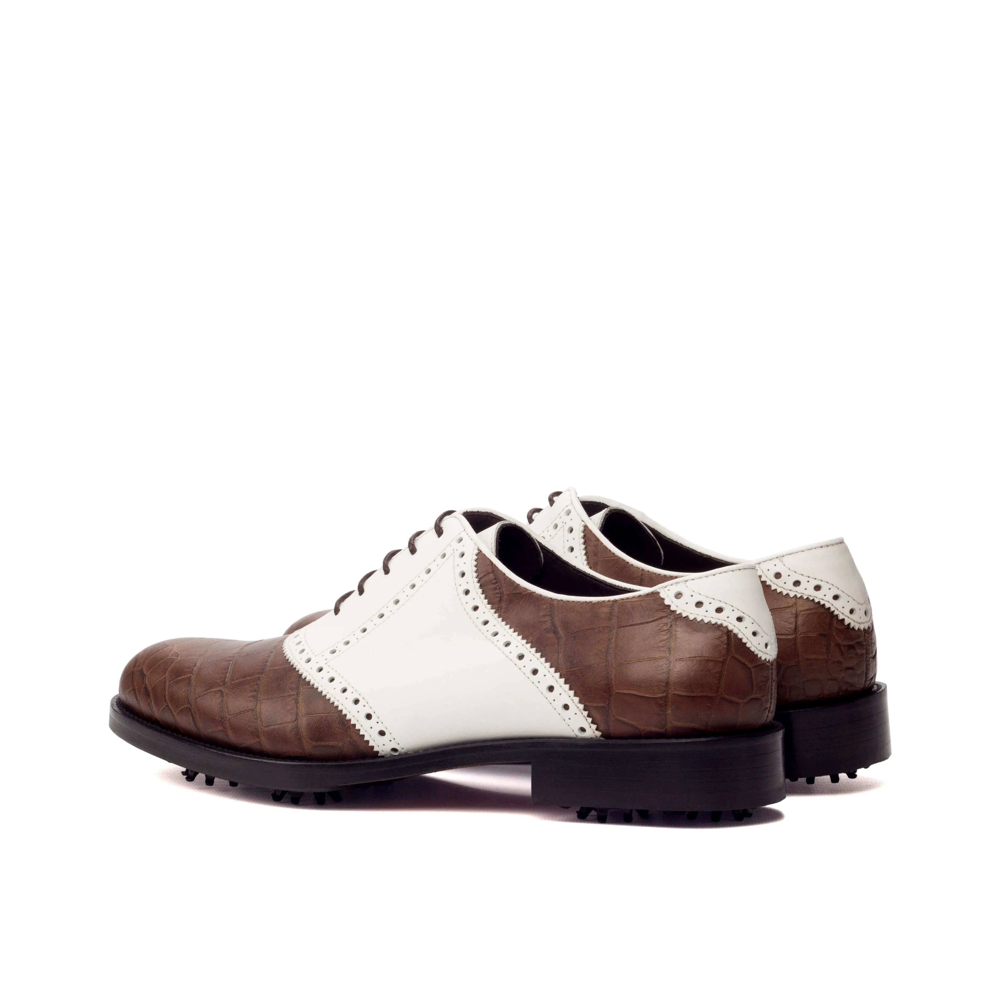 Two-Tone Calf Saddle Golf Shoes