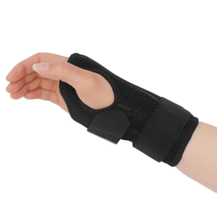 Two-Way Compression Stabilized Support Plate Wrist Brace Fracture Sprain Rehabilitation Wrist Brace, Specification: Right Hand S (Black Grey)