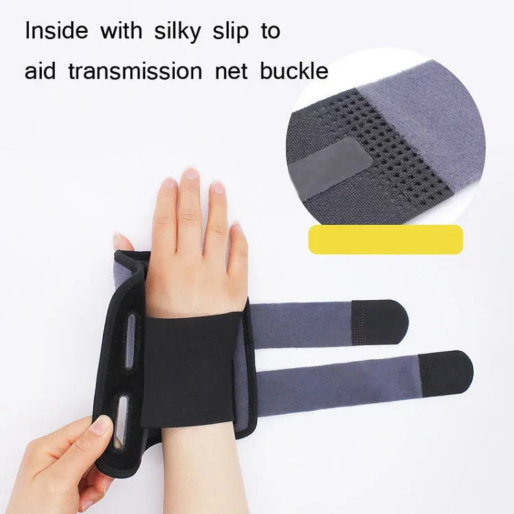 Two-Way Compression Stabilized Support Plate Wrist Brace Fracture Sprain Rehabilitation Wrist Brace, Specification: Right Hand S (Black Grey)