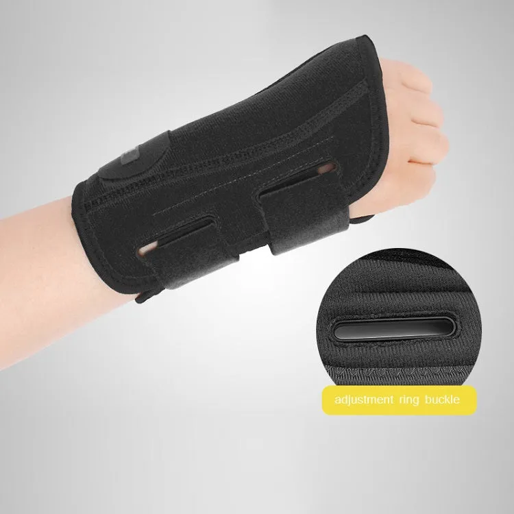 Two-Way Compression Stabilized Support Plate Wrist Brace Fracture Sprain Rehabilitation Wrist Brace, Specification: Right Hand S (Black Grey)