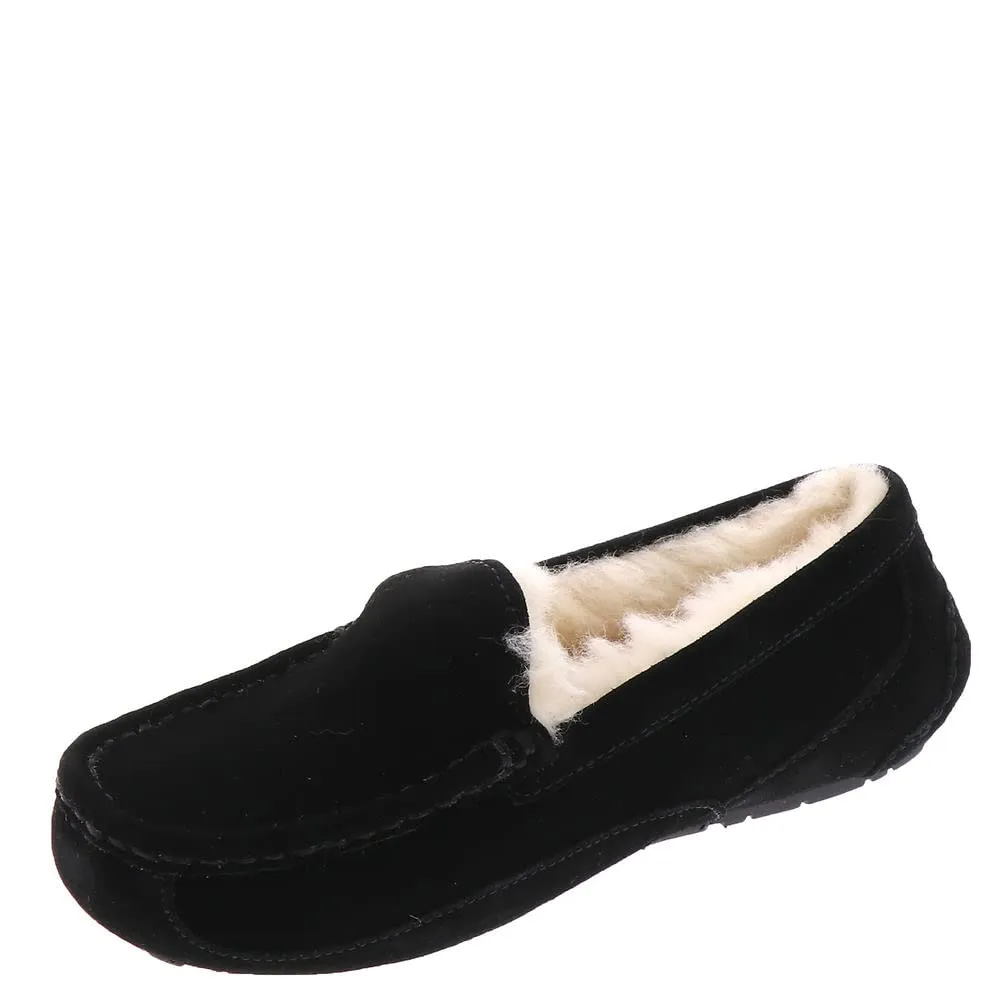 UGG Unisex-Child Ascot Slipper, Black Suede