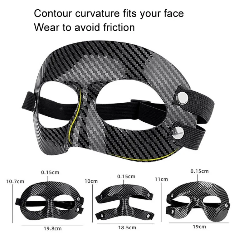 Upper Half Face Basketball Crash Protective Nose Mask Breathable Face Protection Mask(Black Half-side)