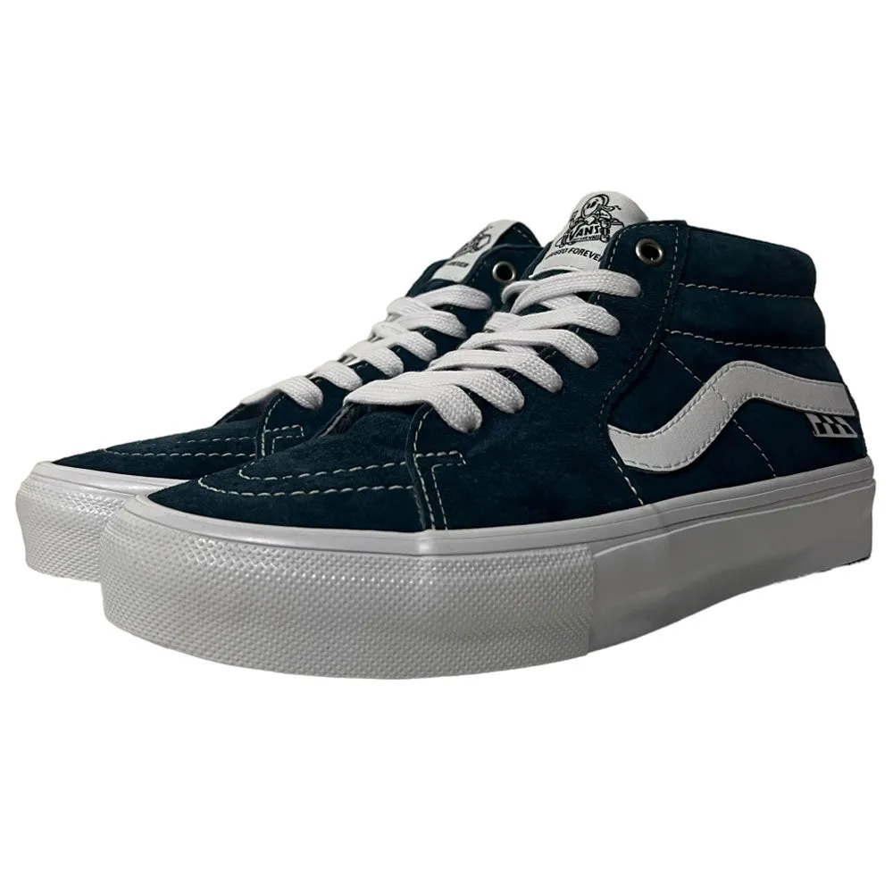 Vans Skate Grosso Mid Blue White Suede Shoes