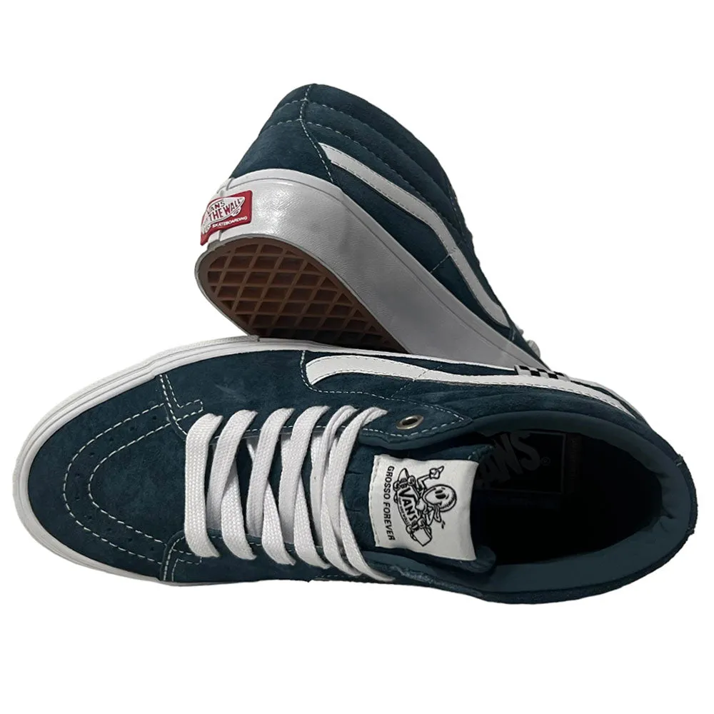 Vans Skate Grosso Mid Blue White Suede Shoes