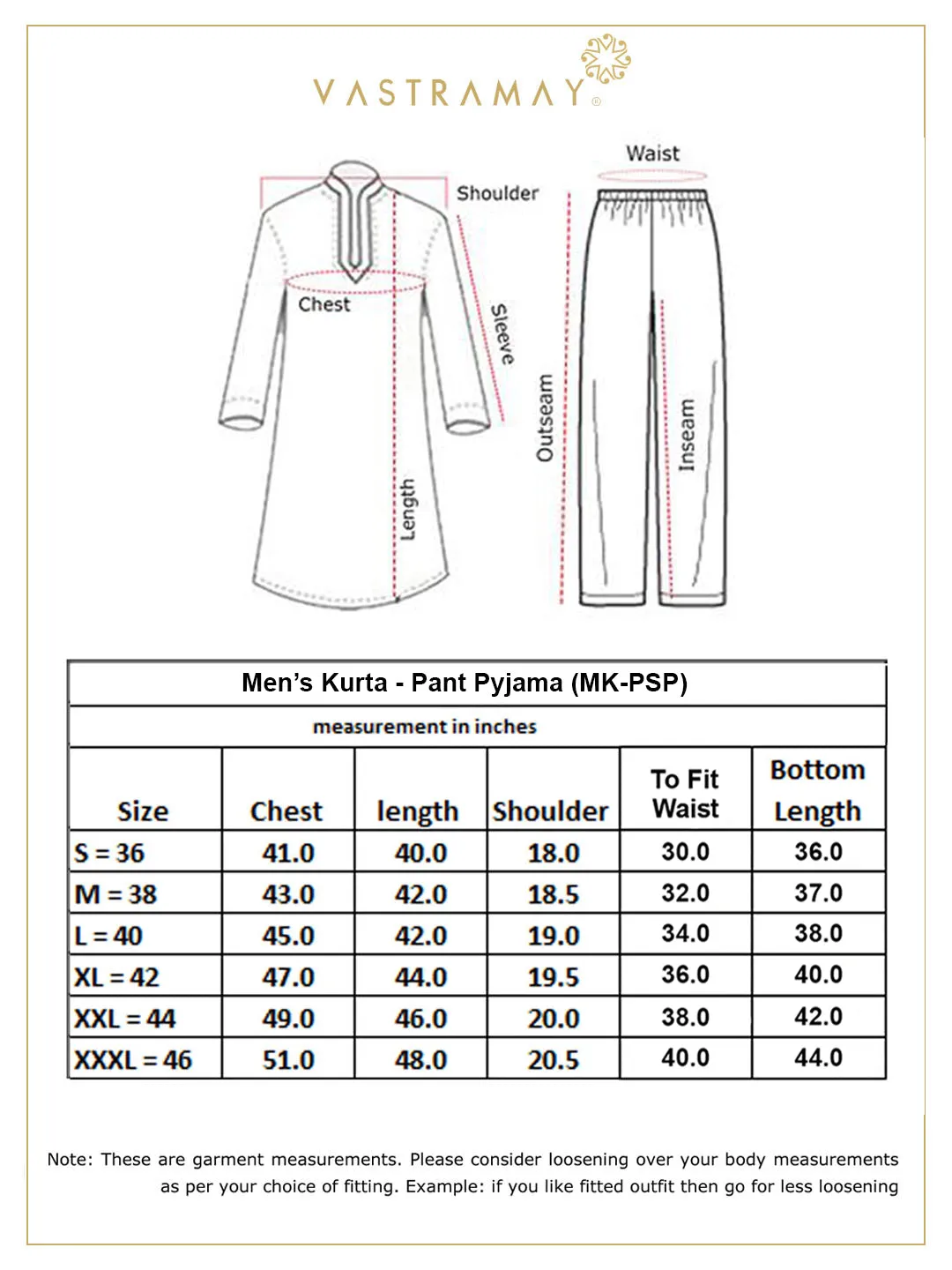 VASTRAMAY Men's White Kurta Pajama Set