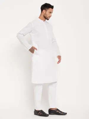 VASTRAMAY Men's White Kurta Pajama Set