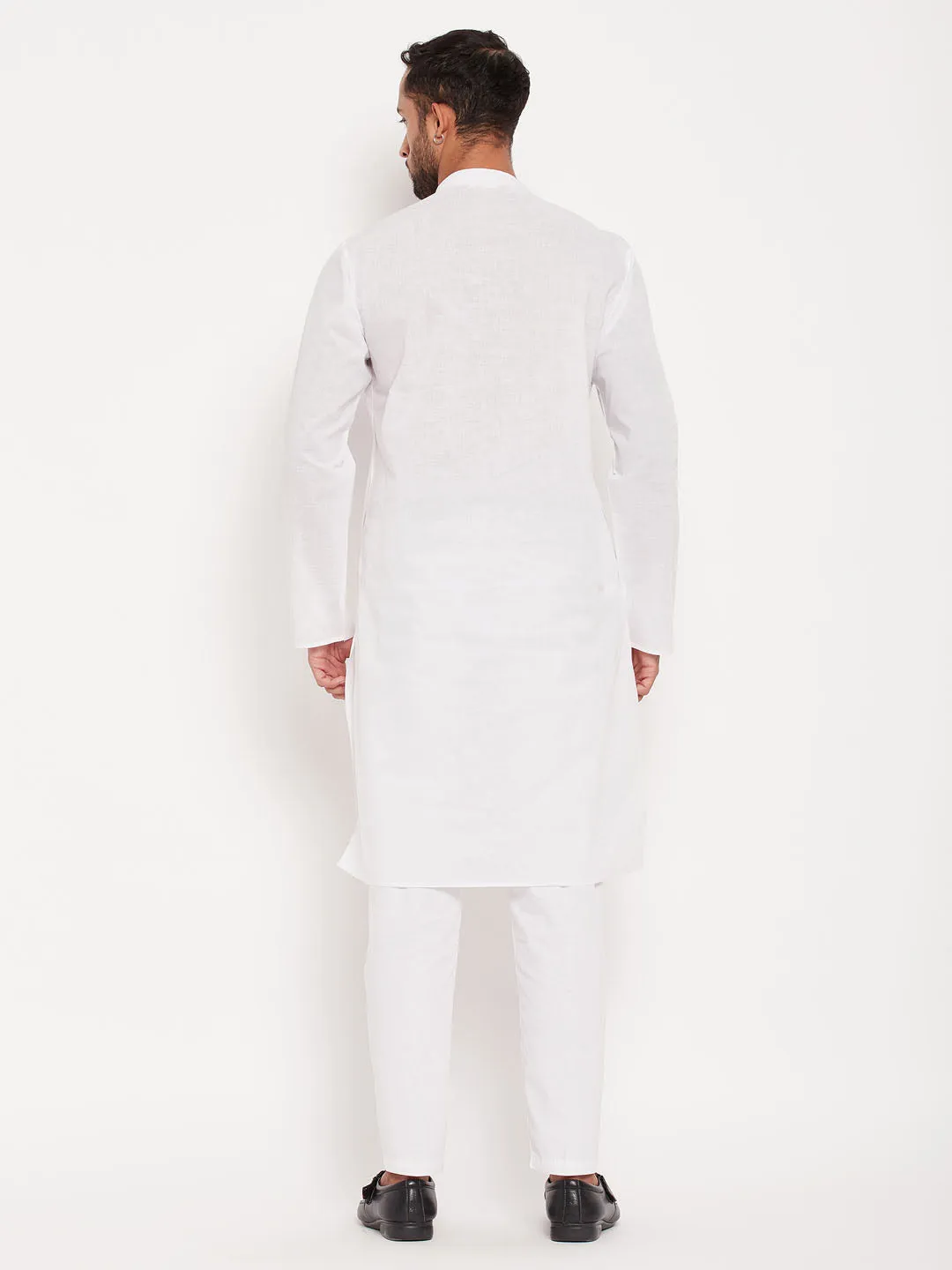 VASTRAMAY Men's White Kurta Pajama Set