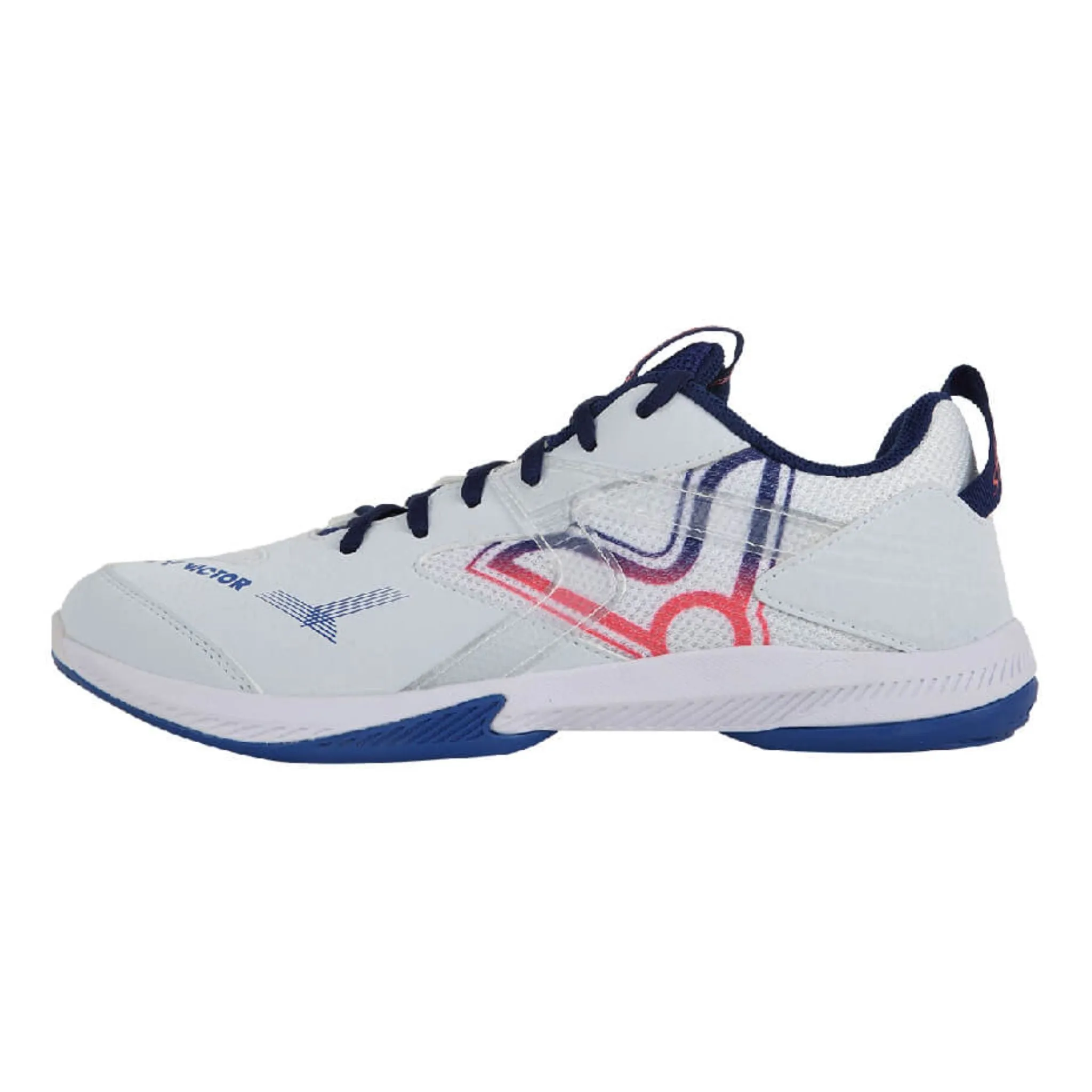 Victor S50 AB Court Shoes [White/Medieval Blue]