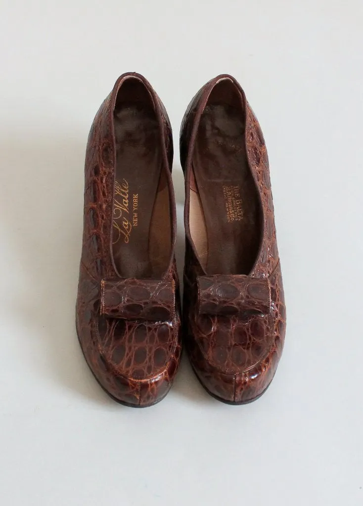 Vintage Early 1940s La Valle Art Deco Pumps