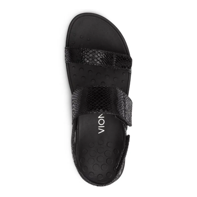 Vionic Bolinas Pacific Black Snake 382 Women's Sandals