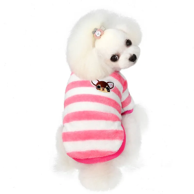 Warm Fleece Pet Clothes: Cute Fruit Print Coat for Small Medium Dog Cat - Teddy French Bulldog Chihuahua Winter Outfit