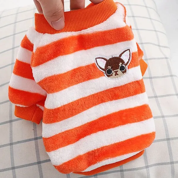 Warm Fleece Pet Clothes: Cute Fruit Print Coat for Small Medium Dog Cat - Teddy French Bulldog Chihuahua Winter Outfit