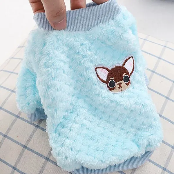 Warm Fleece Pet Clothes: Cute Fruit Print Coat for Small Medium Dog Cat - Teddy French Bulldog Chihuahua Winter Outfit