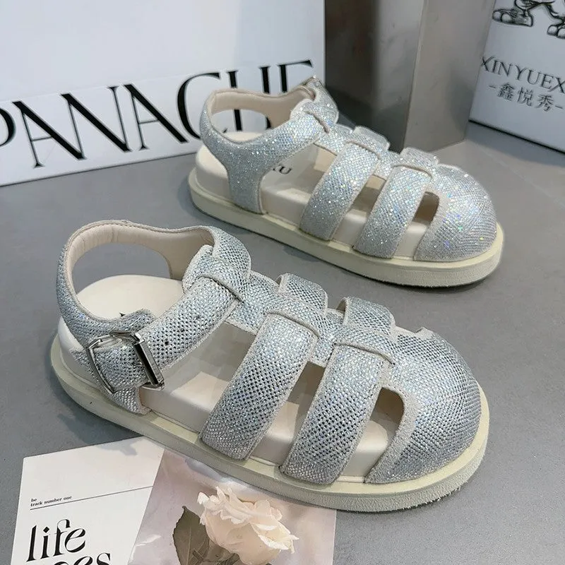 Water Diamond Sandals Women's Summer Hollow Woven Cage Shoes