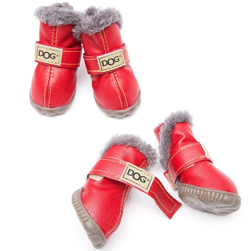 Winter Pet Dog Shoes: Super Warm Leather Dog Snow Boots for Small Dogs and Cats - Waterproof Footwear for Chihuahuas, Pugs, and More