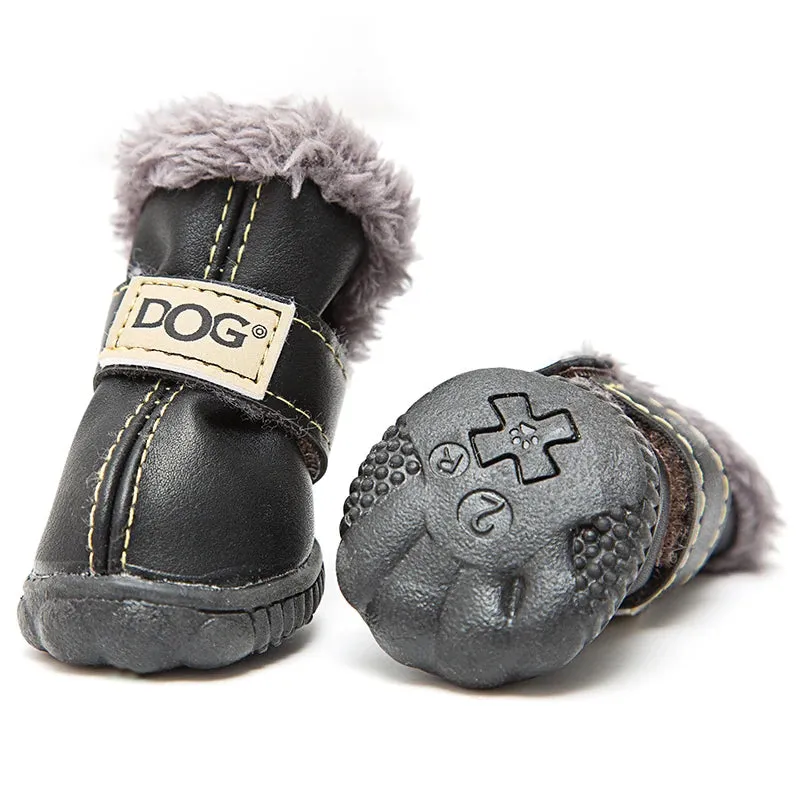 Winter Pet Dog Shoes: Super Warm Leather Dog Snow Boots for Small Dogs and Cats - Waterproof Footwear for Chihuahuas, Pugs, and More