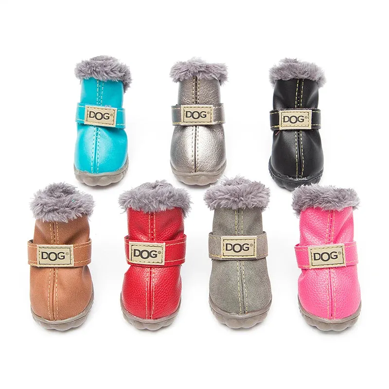 Winter Pet Dog Shoes: Super Warm Leather Dog Snow Boots for Small Dogs and Cats - Waterproof Footwear for Chihuahuas, Pugs, and More