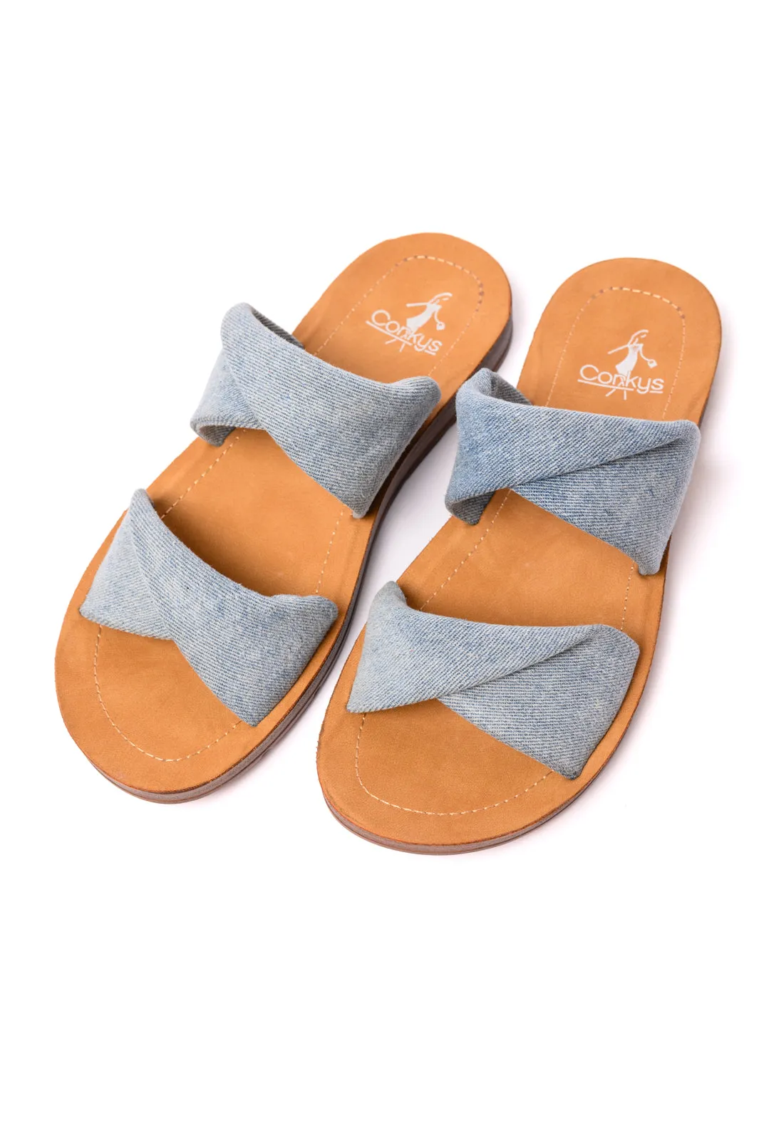 With a Twist Sandal in Denim - CORKYS