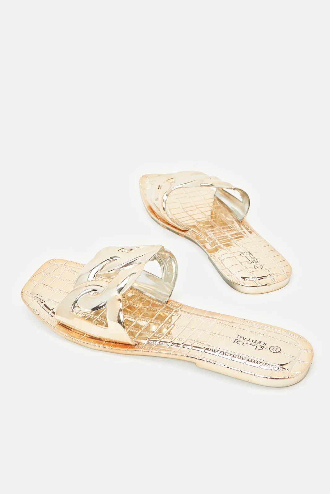 Women Gold Jelly Mule