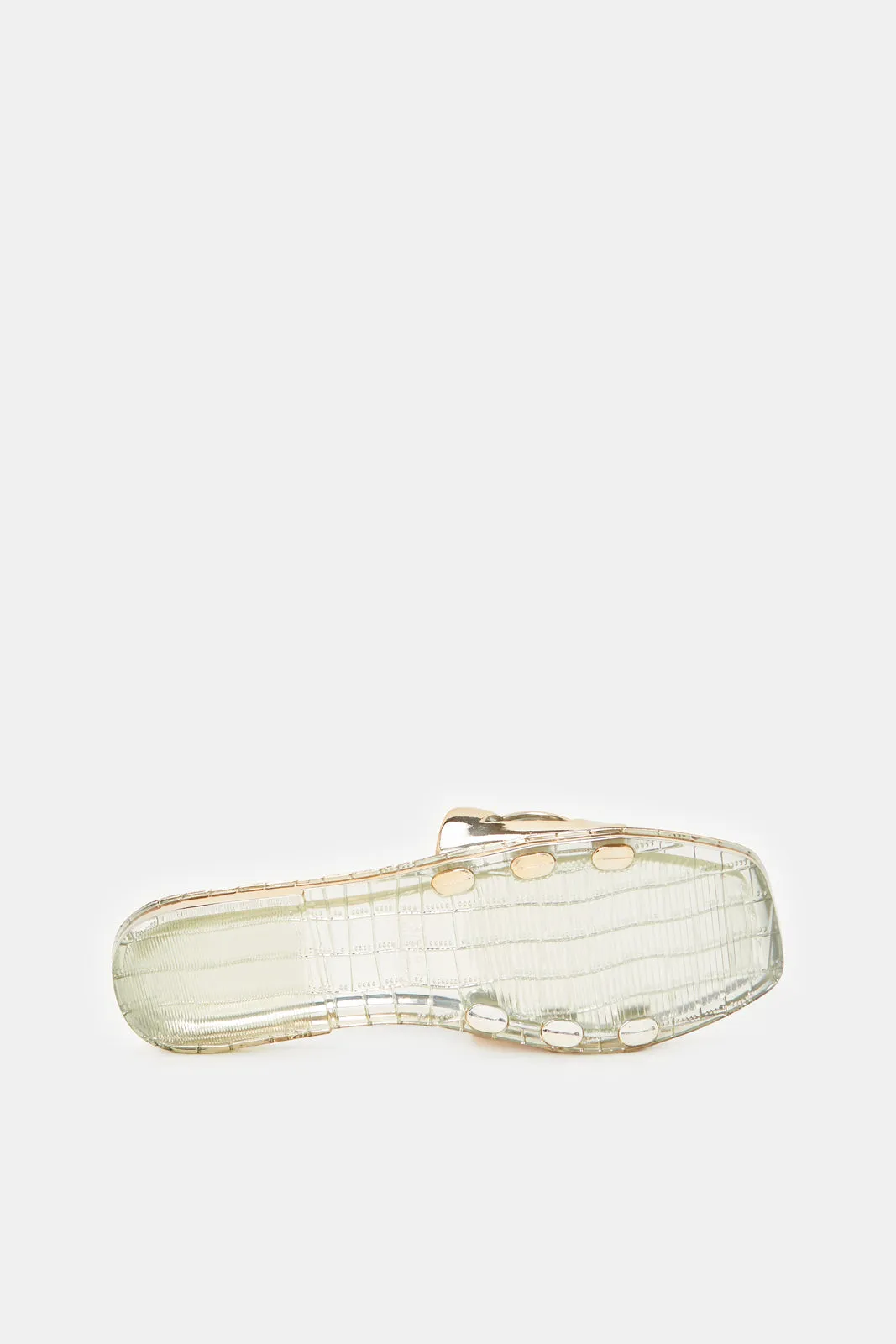 Women Gold Jelly Mule