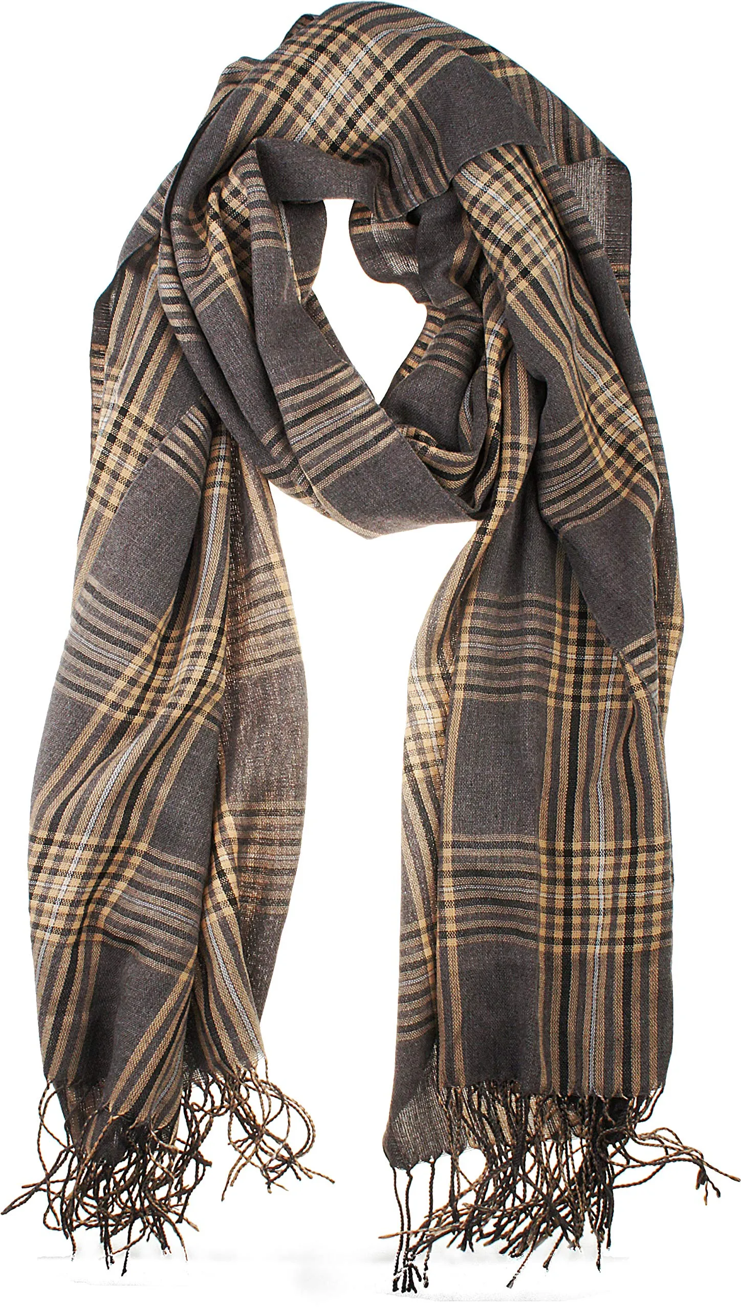 Women's Light Weight Plaid Tartan Sheer Blanket Scarf Shawl Wrap